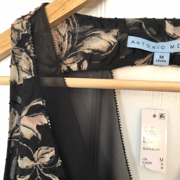 *SOLD* Antonio Melani Elsa Chiffon Burnout Top - Picture 3 of 7